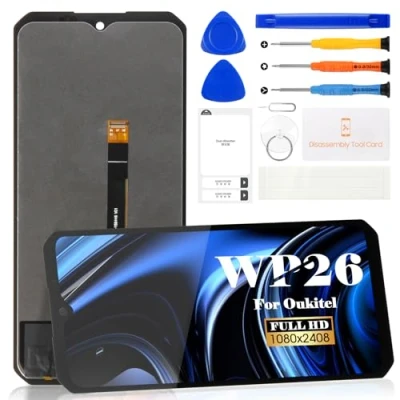 Immagine di SRJTEK Kit di riparazione per display LCD Oukitel WP26 WP26, sostituzione schermo touch digitizer (nero, senza cornice)