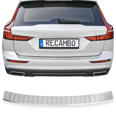Immagine di RECAMBO protezione paraurti in acciaio inox spazzolato opaco con texture compatibile per Volvo V60 2 anno di costruzione dal 2018 styling e il
