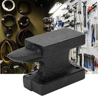 Immagine di incudine a corno singolo Mini panche in ghisa portatile Robusta da fabbro Banco lavoro stabile Strumento per la creazione di gioielli Strumenti forgia Attrezzatura