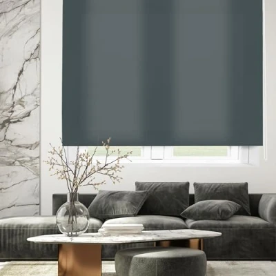 Immagine di Blindecor Ara Tenda a rullo traslucida tinta unita Grigio bluastro, 100 x 175 cm (Larghezza Altezza) Dimensioni del tessuto 97 170 per interne