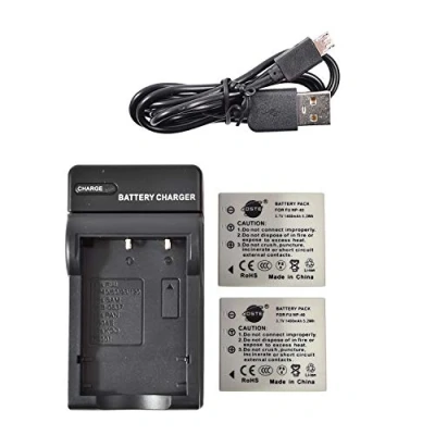 Immagine di DSTE NP 40 Batteria agli ioni di litio (2 pezzi) e micro USB, compatibile con Fujifilm 40N FinePix F460 F470 F480 F610 F650 F402 F403 F420 F455 F700 F710 F810 1 J50. Fotocamera V10 Z1 Z2 Z3 Z5fd