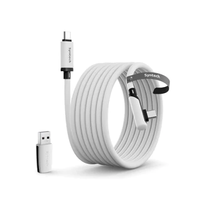 Immagine di Syntech Cavo Link Compatibile con Oculus/Meta Quest 3/Quest 3S/Quest2/Pro/Pico 4 Accessori and PC/SteamVR, di Tipo C da 5m/16FT USB 3.0, Trasferimento Dati ad Alta Velocità per Cuffie VR