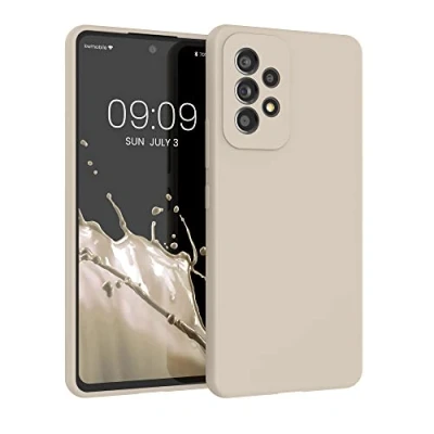 Immagine di kwmobile Cover per Samsung Galaxy A53 5G Custodia Back Case Smartphone in Silicone TPU Protezione Gommata crema matt