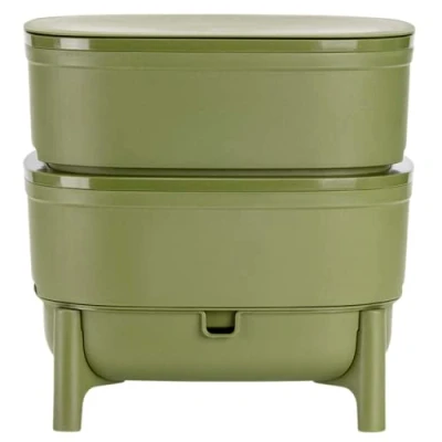 Immagine di Vermicompost per Cucina e Balcone Wormbox Simile Alla Torba Vermicompostaggio Design in Plastica Riciclata al 100% Volume 30 Litri, Verde