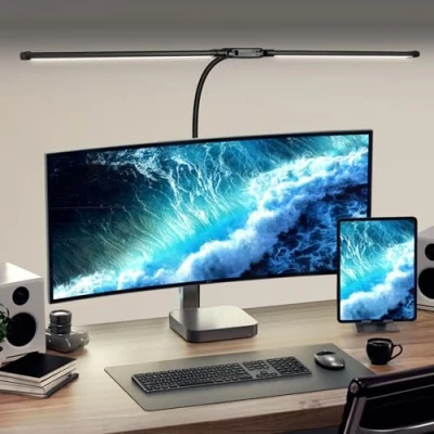Immagine di CHENBEN Lampada Da Scrivania 15W, Con Morsetto, 75CM Luce Tavolo A Doppia Controllo Touch Dimmerabile, 3000K 6500K Sorgente Luminosa, Per Monitor, Studio, Ufficio