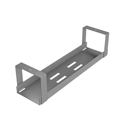 Immagine di D Line, Bandeja portacables para usar debajo del escritorio, Cesta regletas, Autoadhesiva o de fijación con tornillos, Recupere el espacio perdido y manténgalo ordenado Color gris