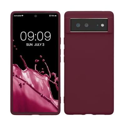Immagine di kwmobile Custodia Compatibile con Google Pixel 6 Cover Back Case per Smartphone in Silicone TPU Protezione Gommata viola magenta
