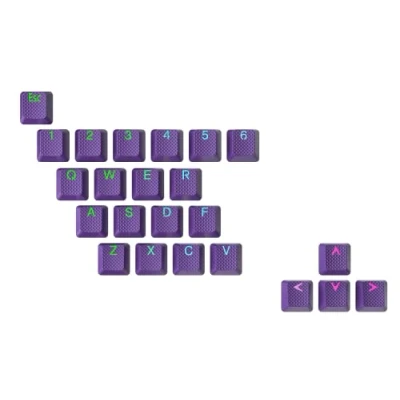 Immagine di Ranked Set di 23 Tasti in ​​Gomma Double Shot Traslucido Profilo OEM per Tastiere da Gioco Meccaniche(Malva, Tasti)