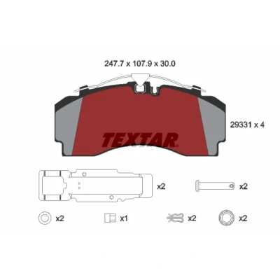 Immagine di TEXTAR 2933101 Kit pastiglie freno Predisposto per contatto segnalazione usura con accessori