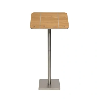 Immagine di Securit Menu Stand, compreso Supporto, manopole ed elastici 115x54cm, Acciaio Inossidabile, Teak, 70 x 94 53 cm