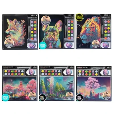 Immagine di DIAMANTINY Level Up Pop Landscape, 1 Quadro Casuale Dipingi coi Numeri, Multicolore, A4, 96600, Modelli Assortiti