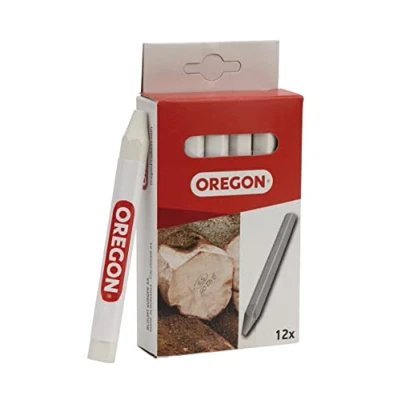 Immagine di Oregon Multi Surface Marking Crayon Confezione da 12 Pastelli Professionali con Struttura Antiscivolo a 6 Lati, Scrivono su Legno, Metallo, Cemento, Piastrelle, Ceramica, Plastica e Vetro Bianco