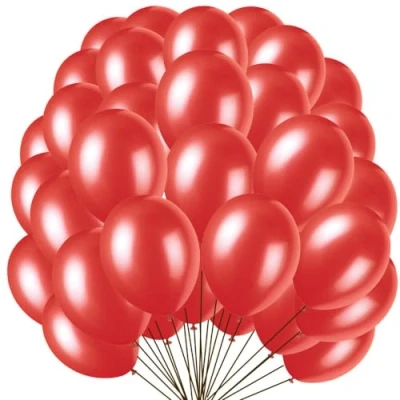 Immagine di Unique Party 56877 Palloncini in Lattice Rosso Fiammante Perlato da 30cm, Confezione 50