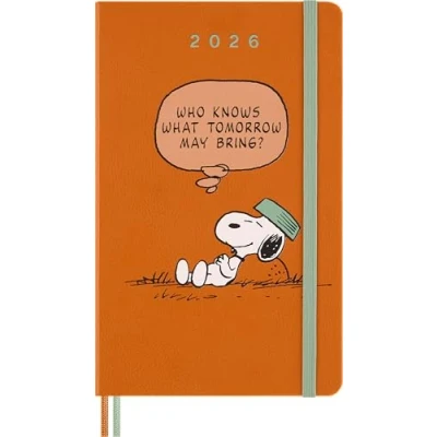Immagine di Moleskine Peanuts Weekly Planner, Agenda Settimanale 2026 12 Mesi con Spazio per Note, Copertina Rigida, Chiusura Elastica e Adesivi a Tema, Formato Large 13 x 21 cm