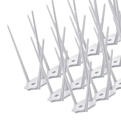 Immagine di Punte Anti Volatili in Plastica: Proteggi Balcone, Giardino, Terrazza da Piccioni, Gatti, Passeri, Rondini. Barriere a 3 File, Set di 12 Pezzi Trasparente