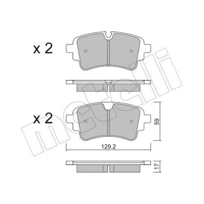 Immagine di METELLI 22 1129 1 Kit pastiglie freno Predisposto per contatto segnalazione usura AUDI: A5 B9 Sportback, A4 Avant, Q5, VOLKSWAGEN: Touareg III