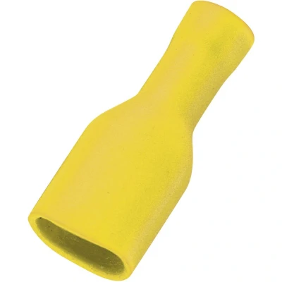 Immagine di TRU COMPONENTS 1572130 Presa piatta Larghezza spina: 6.4 mm Spessore 0.8 180 Completamente isolato Giallo 50 pz.
