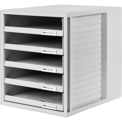 Immagine di HAN Schubladenbox 1401 11 Cassettiera Grigio luminescente DIN A4 Numero cassetti: 5
