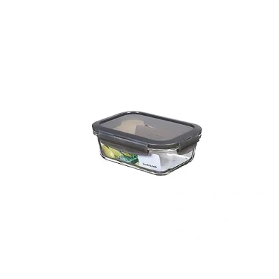 Immagine di LocknLock Contenitore per alimenti in vetro con coperchio, 630 ml, rettangolare, adatto frigorifero, congelatore e lavastoviglie, borosilicato fino a 400 C, al forno