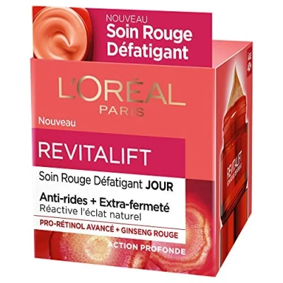 Immagine di L&#039;Oréal Paris Revitalift Trattamento Rosso defaticante ed energizzante Antirughe &amp; Extra compattezza Arricchito con Pro Retinolo e Ginseng Per tutti i tipi di pelle 50 ml