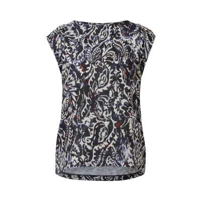 Immagine di Street One Studio Gemustertes MIT Raffung Camicetta, Donna, Taglia: 40, Blau
