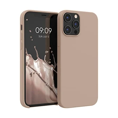 Immagine di kwmobile Cover per Apple iPhone 12 Pro Max Custodia Back Case Smartphone in Silicone TPU Protezione Gommata color cappuccino