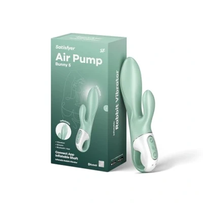 Immagine di Satisfyer, vibratore, vibratore rabbit, &#039;Air Pump Bunny 5 Connect App&#039;, 20,5 cm, con app, gonfiabile