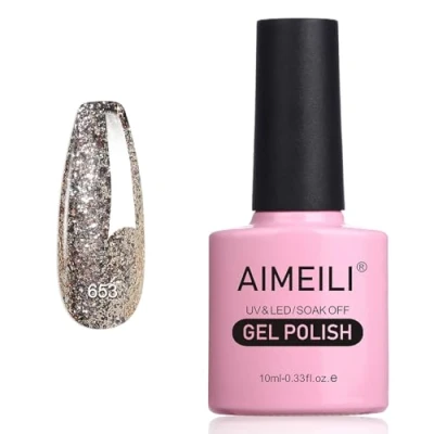 Immagine di AIMEILI Smalto Semipermanente in Gel UV LED per Unghie Kit Smalti Semipermanenti Soak off Colori Manicure Flash di Esplosione Autunnale e Invernale (653) 10ml