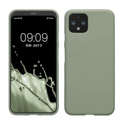 Immagine di kwmobile Custodia Compatibile con Google Pixel 4 Cover Back Case per Smartphone in Silicone TPU Protezione Gommata verde grigio
