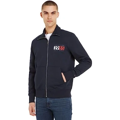 Immagine di Tommy Hilfiger NEW YORK FLAG ZIP Through Felpa con zip, Uomo, Taglia: Medium, Desert sky
