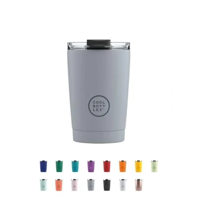 Immagine di Cool Bottles Tumbler Bicchiere Termico in Acciaio Inossidabile 330 ml Pastel Grey Tazza da Caffè Coperchio Ermetico Bevande Fredde 10 ore e Calde 5 Finitura Antimacchia
