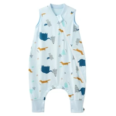 Immagine di Duomiaomiao Sacco nanna estivo con gambe, 0,5 TOG, 100% cotone, coperta indossabile per bambini, 2 3 anni