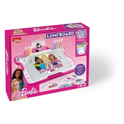 Immagine di Maped Creativ Barbie Lumi Board Tavolo da disegno con luce Collezione 30 modelli di Include copertura solare e pennarelli dai 5 anni in su