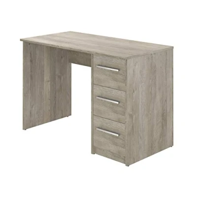 Immagine di Amazon Basics Rettangolare scrivania con 3 cassetti in stile moderno, Scrittoio, modello Idro, 56 x 110 73,5 cm, Marrone Chiaro/Quercia (In precedenza marchio Movian)