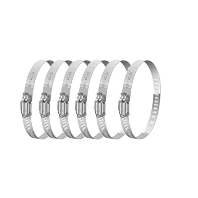 Immagine di 6 fascette stringitubo da 40 63 mm Jubilee Clips regolabili in acciaio inossidabile 304 per tubi a vite senza fine