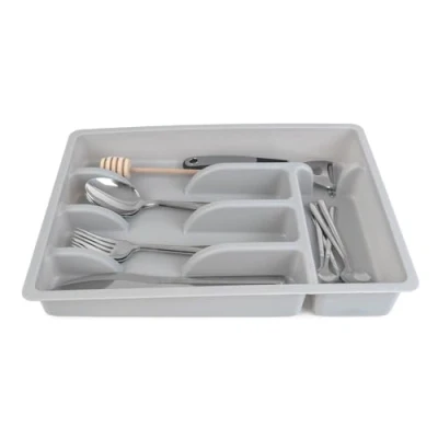 Immagine di KADAX Cassetto per posate, sistema di organizzazione cassetti, robusto organizer divisore funzionale portaposate (grigio chiaro)