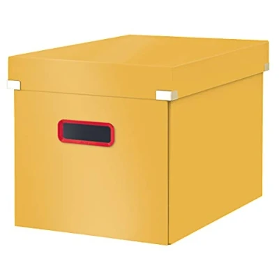 Immagine di Leitz Click &amp; Store WOW Scatola Archivio Cubo Grande, per Mantenere la Casa e l&#039;Ufficio in Ordine, Giallo Caldo, 53470019