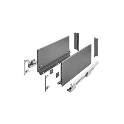 Immagine di GTV Sistema di Cassetti AXIS PRO, Set Guide Scorrevoli per Cassetti, Portata fino a 40 kg, Con Chiusura ammortizzata Larghezza 500mm, Altezza 200mm, Antracite