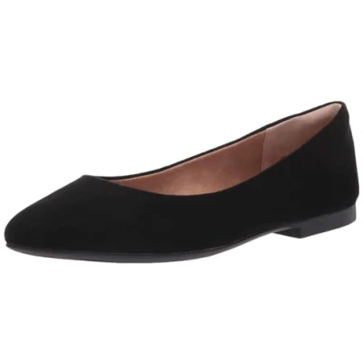 Immagine di Amazon Essentials Ballerine a Punta Donna, Nero Micro Scamosciato, 39 EU