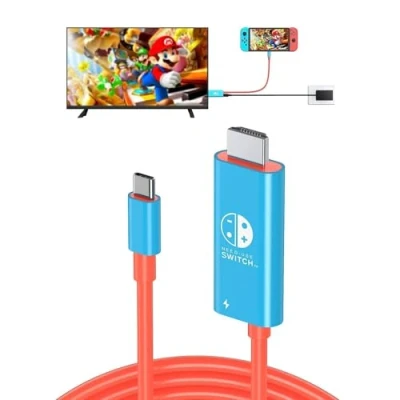 Immagine di Switch Dock per Nintendo Switch/OLED, 3 in 1 TV Adattatore con 4K HDMI, USB 3.0 Port, Type C 100W PD, Portable Docking Station Travel Switch/Switch OLED (rosso e blu)