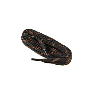 Immagine di Lacci Piatti per Scarpe e Stivali da Lavoro, Antinfortunistiche, Resistenti, Fatti in Europa dalla Worker Walker Pro, 1 Paio (9176 nero con marrone / 90 cm 35 pollice)