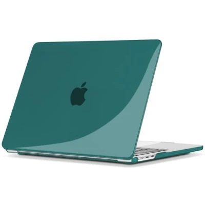 Immagine di TECOOL Cover MacBook Air 13,6 Pollici M3 M2 2024 A3113 e 2022 A2681, Custodia Rigida Plastica Ultra Sottile, Superficie Lucida Verde Profondo