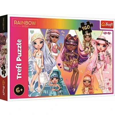 Immagine di Trefl 160 Elementi colorati con personaggi delle fiabe Rainbow High, Intrattenimento creativo, Divertimento per bambini dai 3 anni Puzzle, Colore, Amici Allegri, 15415
