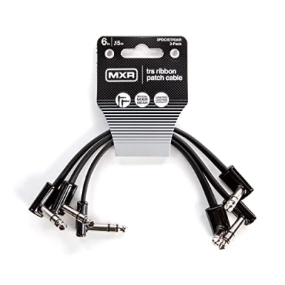 Immagine di JIM DUNLOP MXR Cavo Patch TRS a Nastro 6 pollici 15 cm Confezione da 3, Spina Angolata 1/4 di pollice (3PDCISTR06R)