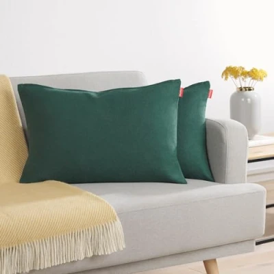 Immagine di Blumtal Federe Cuscini Divano in Ciniglia, Copricuscini Divano, Cuscino 2 Pezzi, 40 x 60cm, Verde