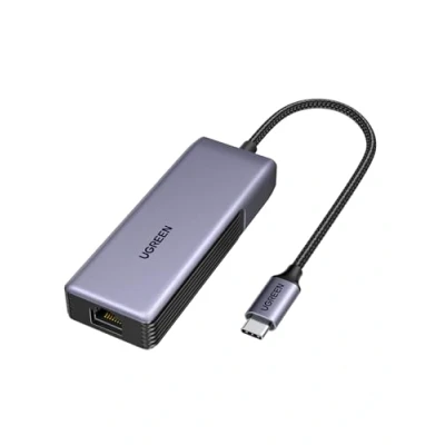 Immagine di UGREEN Adattatore di Rete USB C Ethernet RJ45 5 Gigabit Convertitore LAN Thunderbolt 3.2 Gen 2 WOL MDI MDIX Alluminio Compatibile con Windows 11 Linux Kernel 5.17