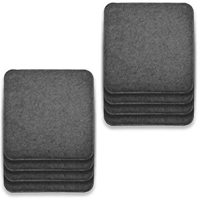 Immagine di Rubberneck Set di 8 cuscini per seida in feltro antiscivolo, Quadrati, extra spessi, grigio scuro