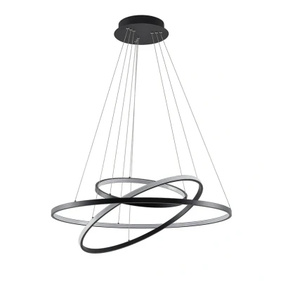 Immagine di Lampada LED a sospensione Lucande Ezana, nero, metallo, Ø 80 cm