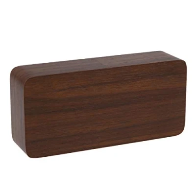 Immagine di ThreeH Sveglia LED in Legno,Cuboid da Tavolo Digitale, 3 Set di Allarme/Doppia Alimentazione/Temperatura/umidità/Controllo Vocale/Visualizzazione Ora/Settimana/Data Brown_Red