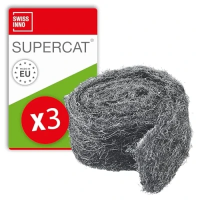 Immagine di SWISSINNO Lana d’Acciaio Stop Roditori contro topi, ratti, faine, insetti Barriera durevole e impenetrabile al 100% Rete in acciaio inox Lunghezza 3 x 50 cm